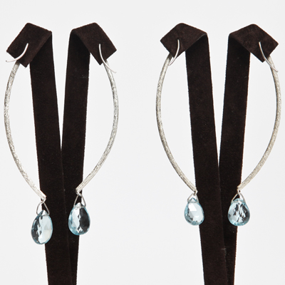 Blue Topaz Silver Earrings
