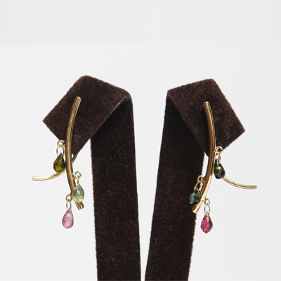 Multi Colour Tourmaline Leaf Gold Earrings
18ct gold
